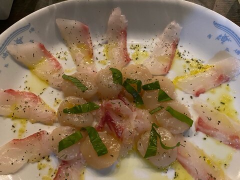 鯛と帆立のカルパッチョ